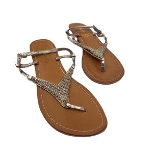 Coconuts by Matisse Gold Delight Gemstone Ankle Strap Sandals Size 10 Women's